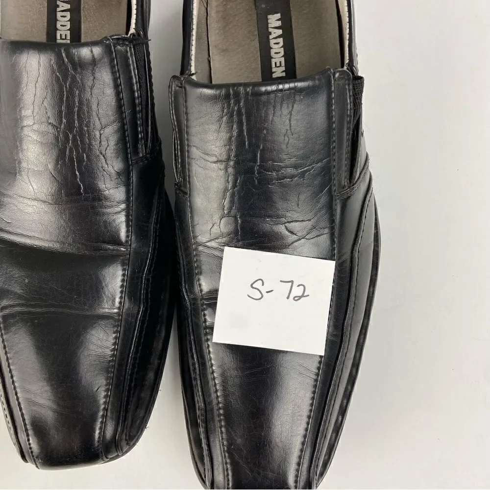 Steve Madden Men’s Leather Loafers Black Size‎ 11.5 Contemporary Minimalist